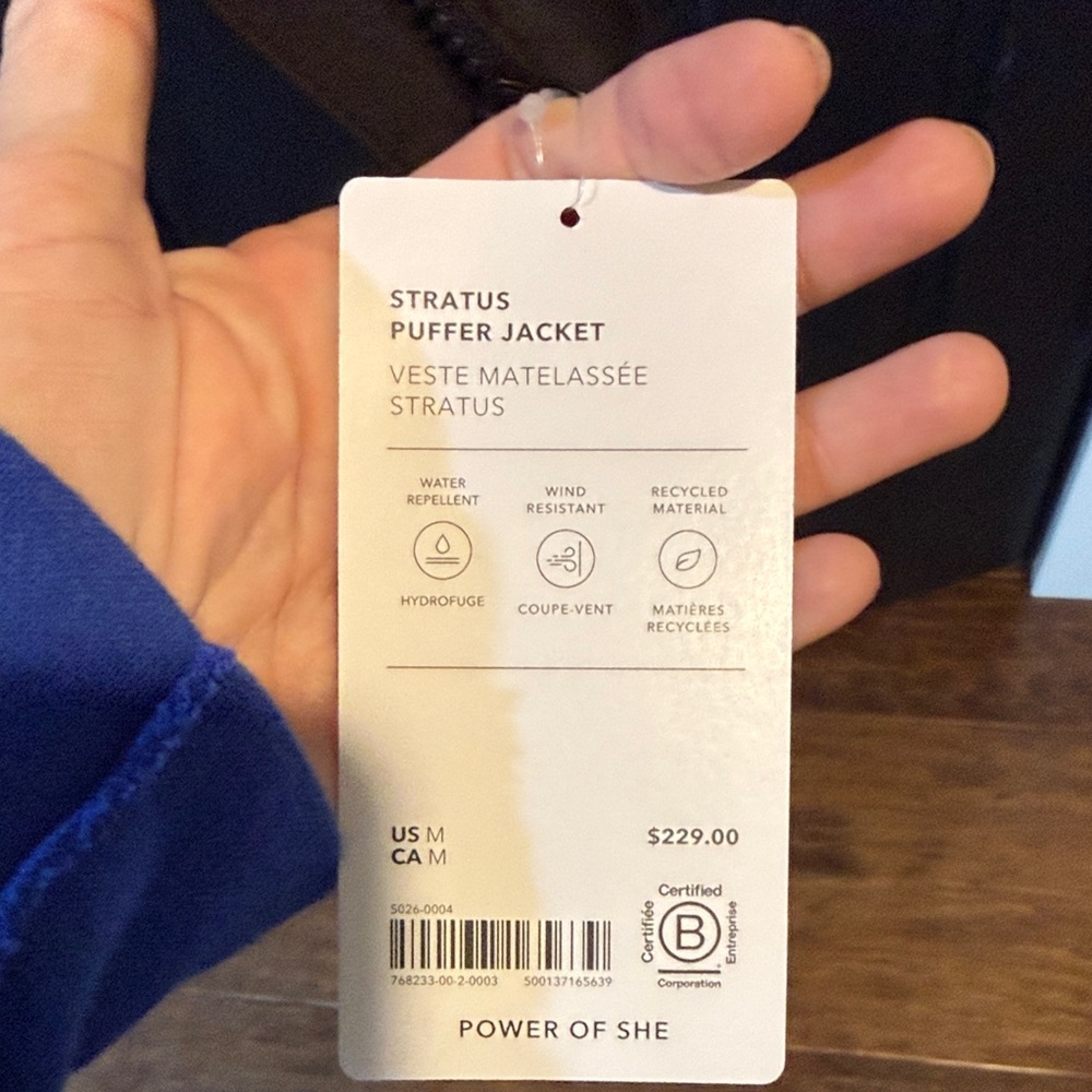 Athleta Black Puffer Jacket with Hood - Picture 3 of 5